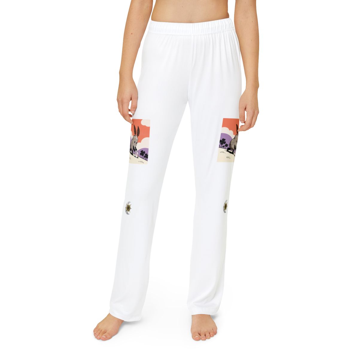 HD Pebble Gardener kids lounge pants shown worn from the front