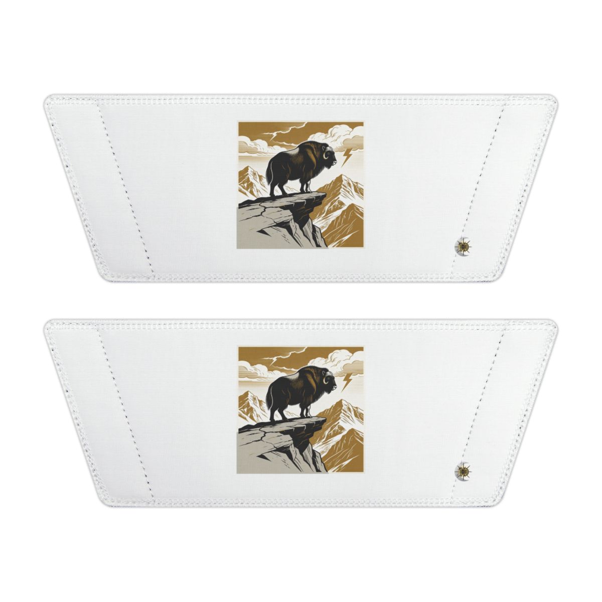 Front of both removable straps with HD Thunder Ridge artwork and separate HD marks