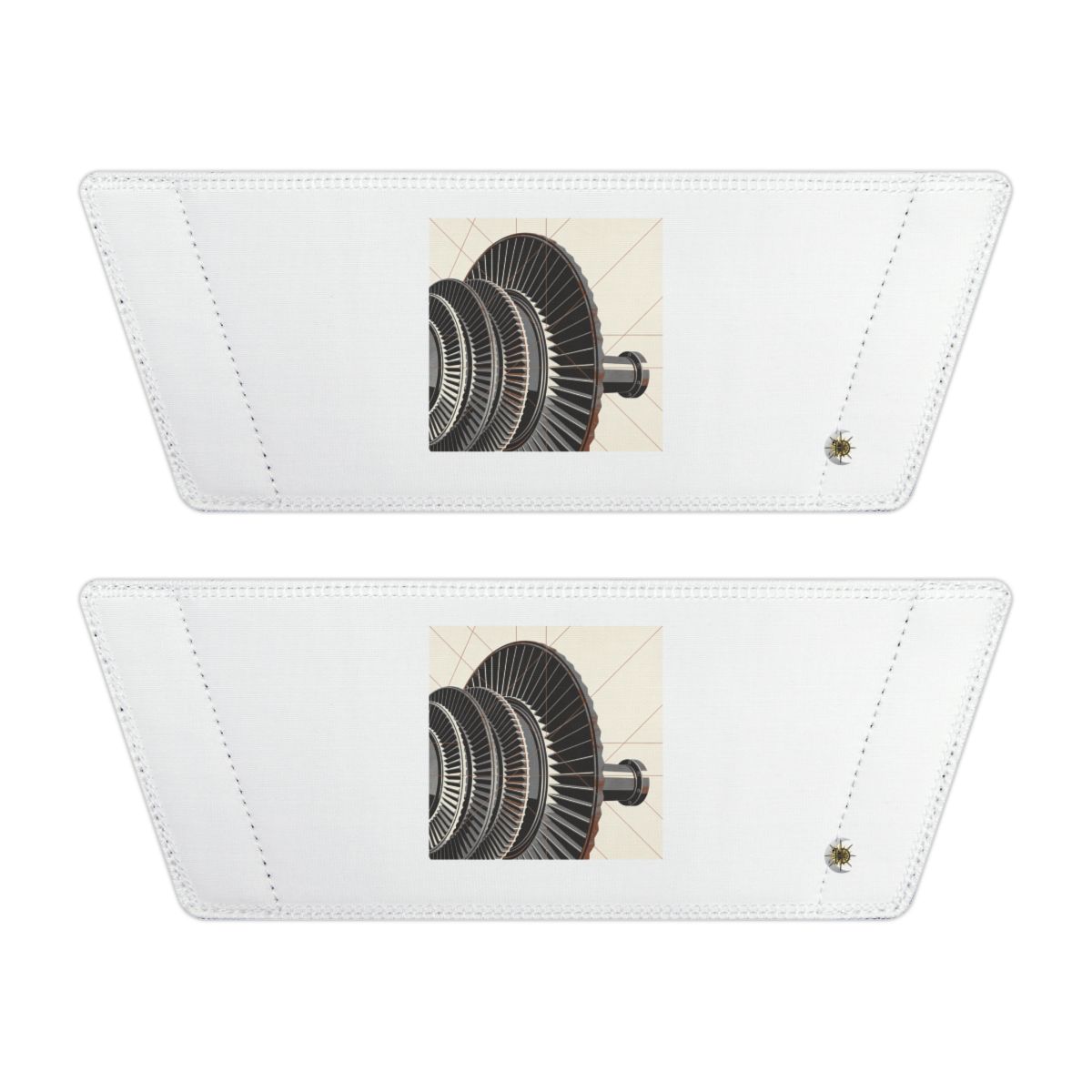 Front of both removable straps with HD Copper Turbine artwork and separate HD marks