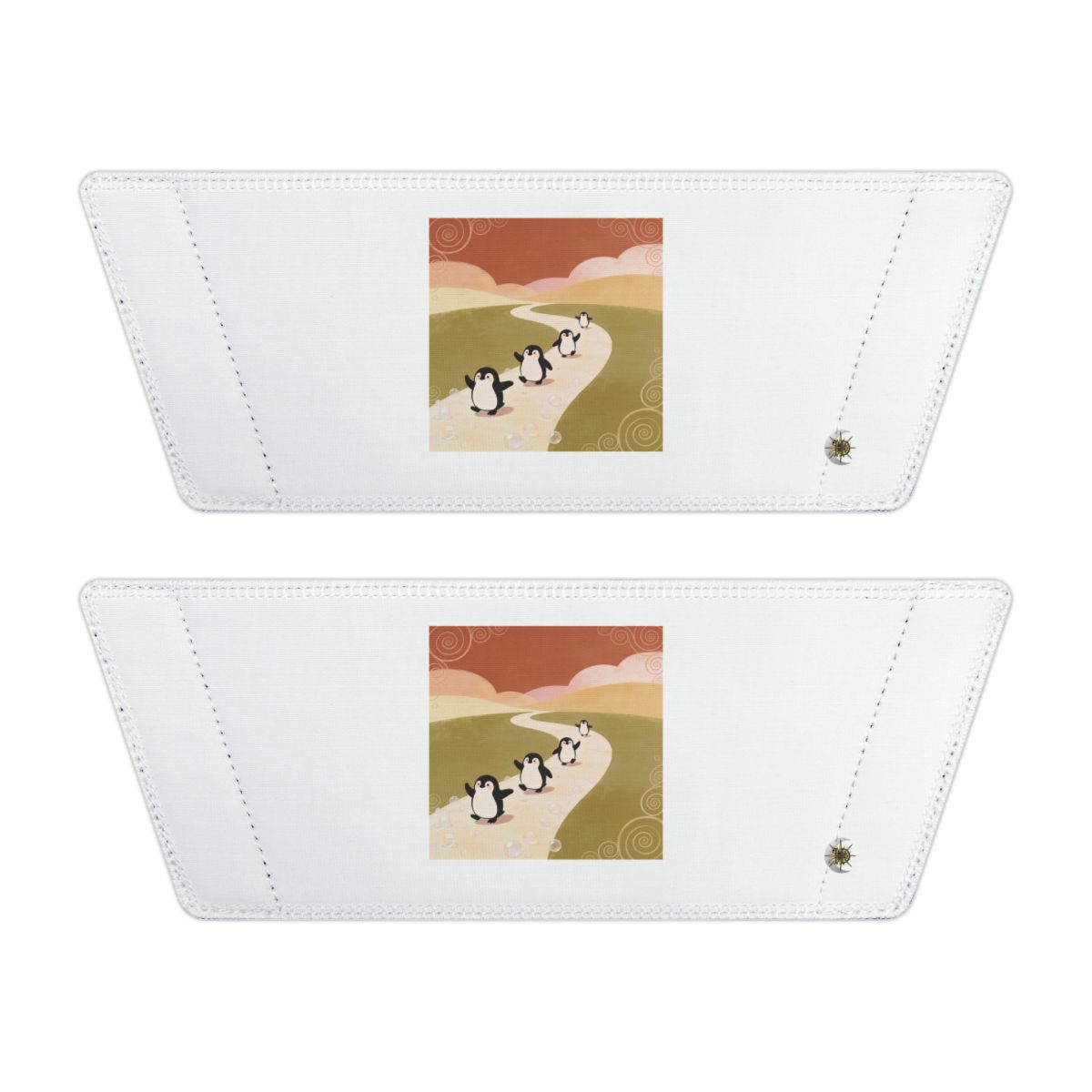 Front of both removable straps with HD Ambertrail Penguins artwork and separate HD marks