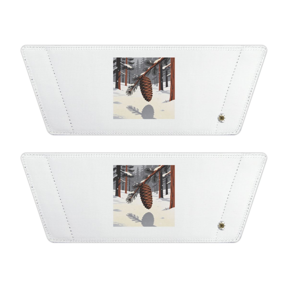 Front of both removable straps with HD Winter Cone artwork and separate HD marks