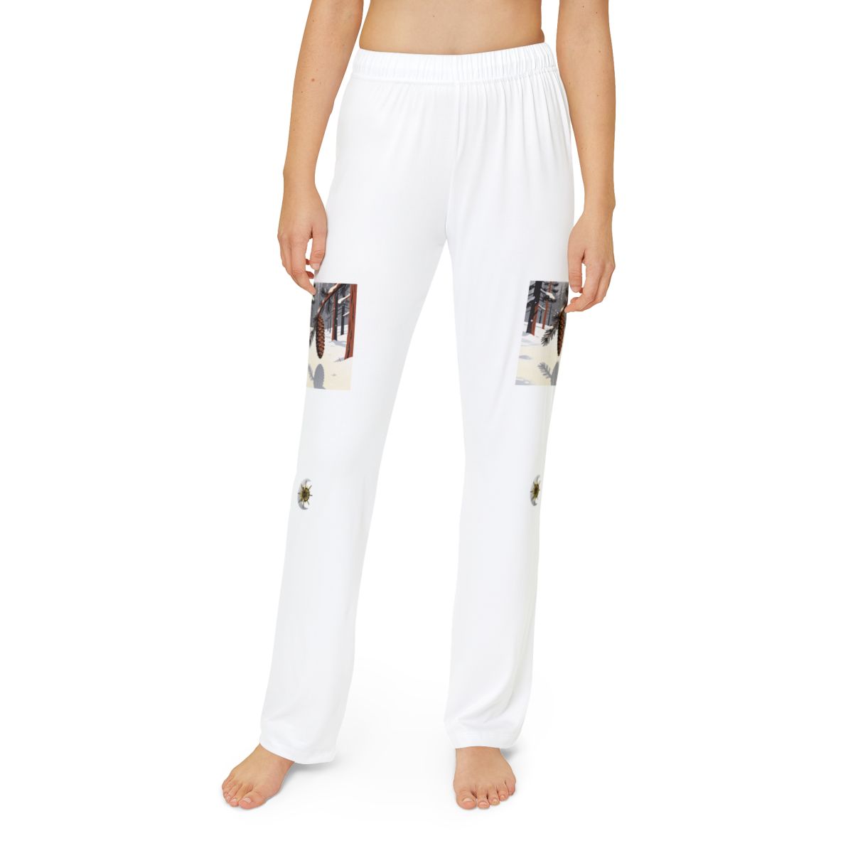 HD Winter Cone kids lounge pants shown worn from the front