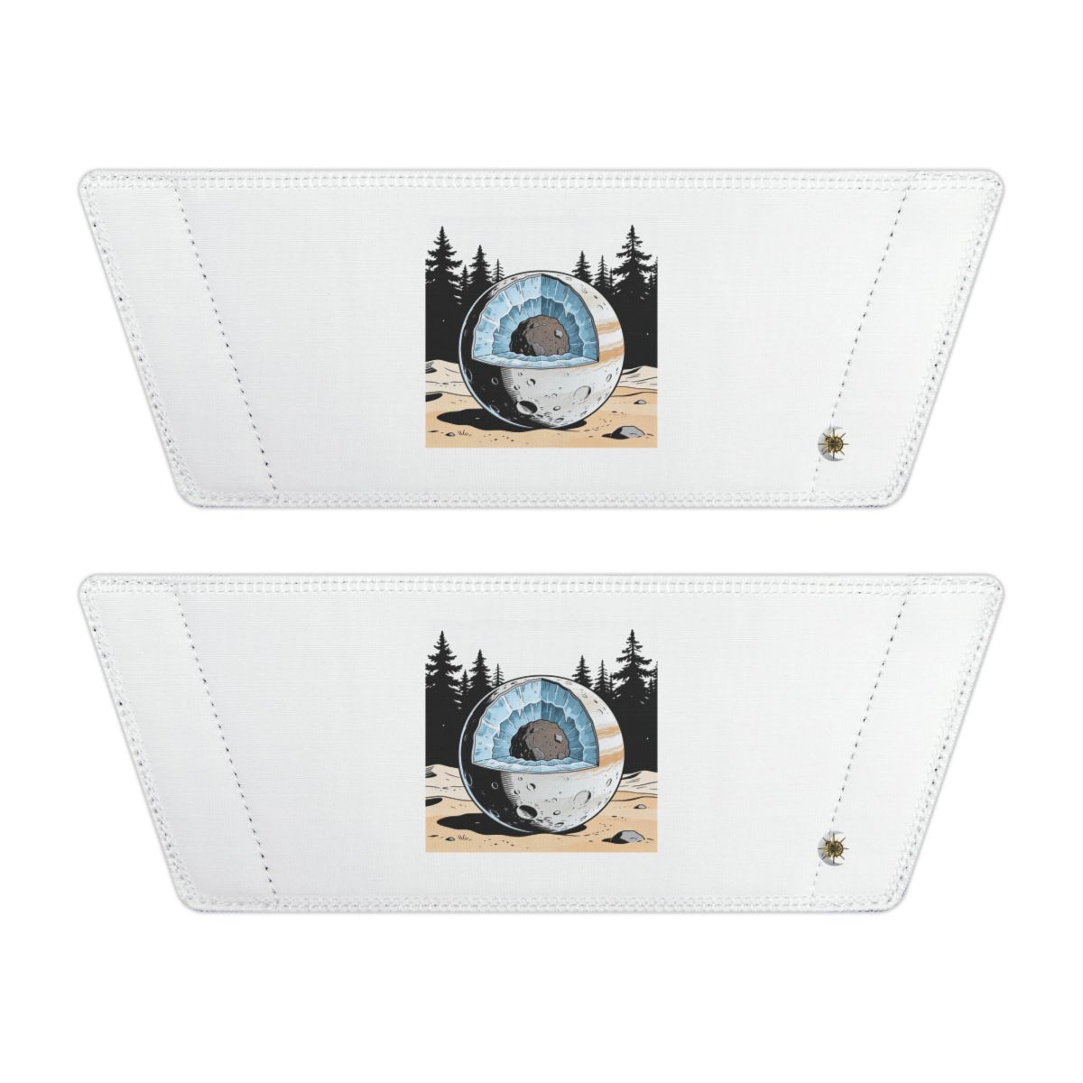 Front of both removable straps with HD Frost Core artwork and separate HD marks