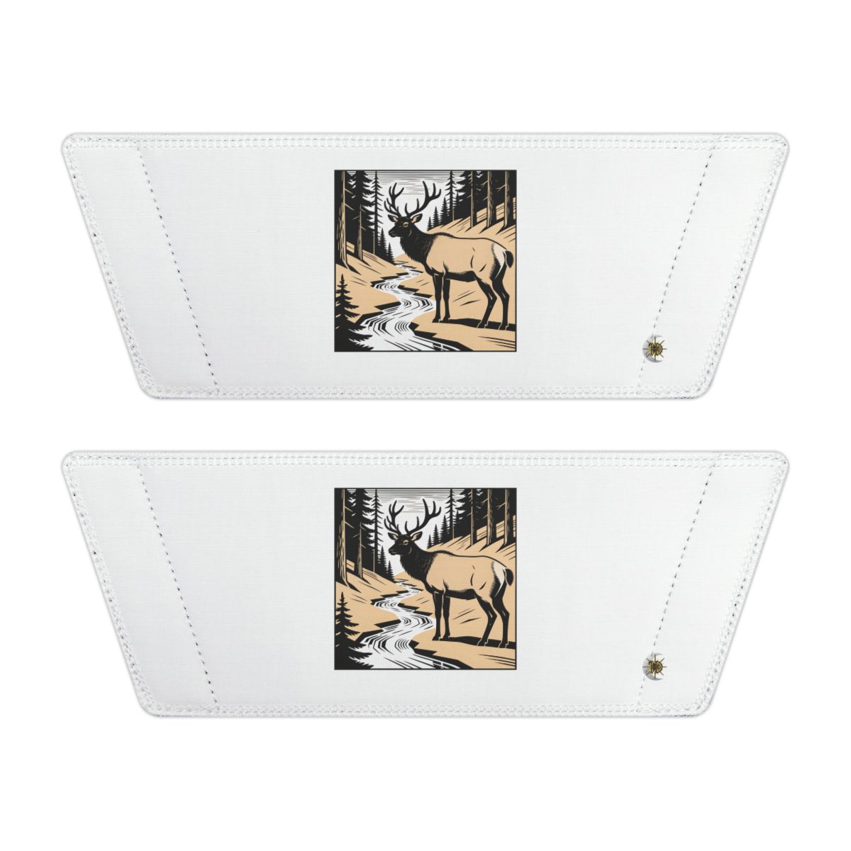 Front of both removable straps with HD Creekside Stag artwork and separate HD marks