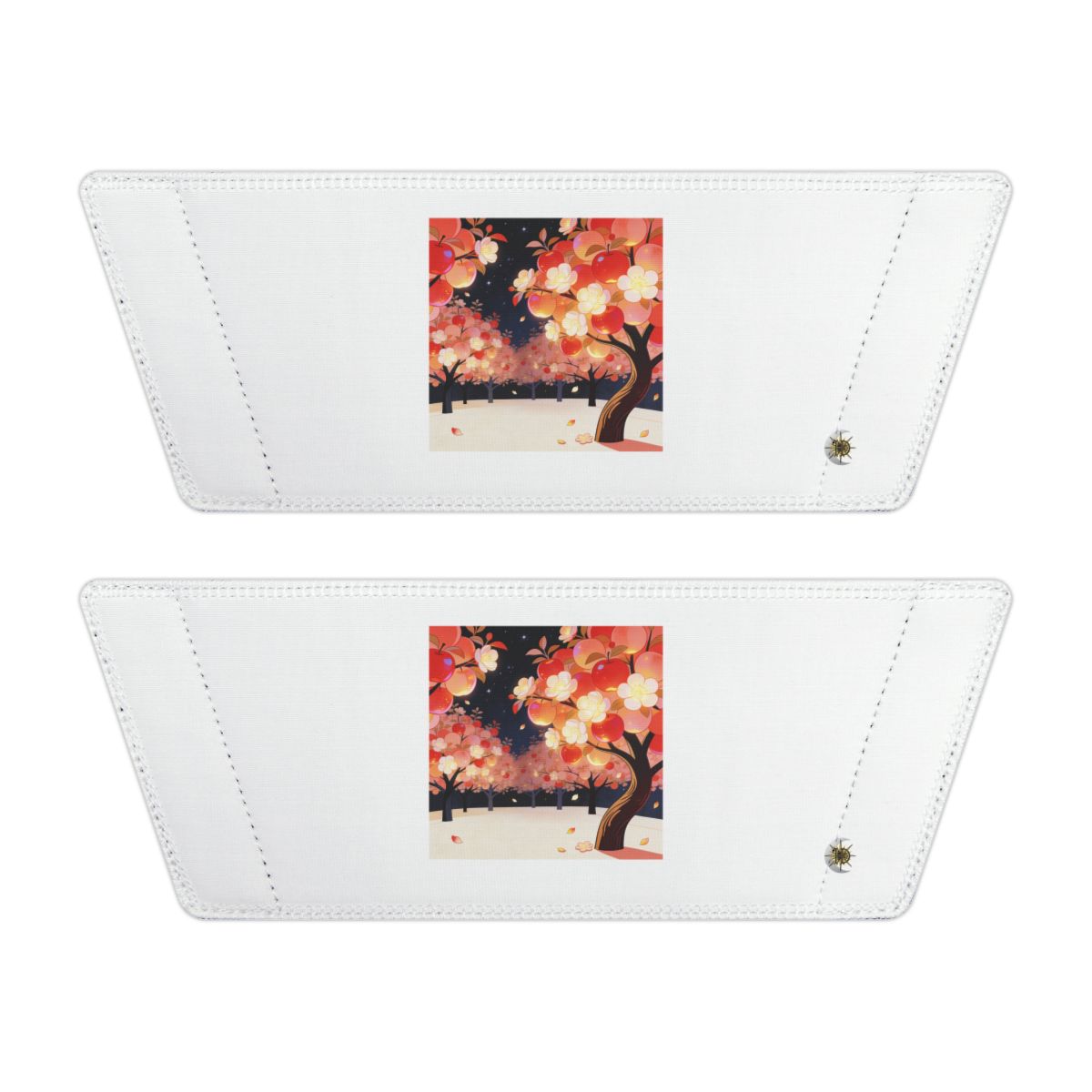 Front of both removable straps with HD Emberblossom Orchard artwork and separate HD marks