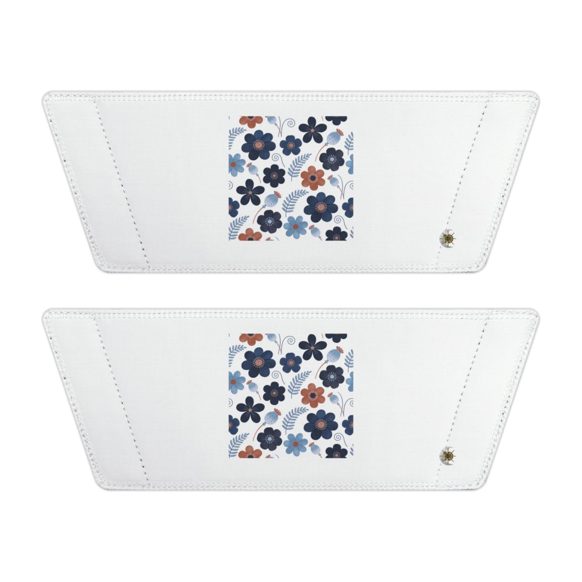 Front of both removable straps with HD Midnight Meadow Florals artwork and separate HD marks