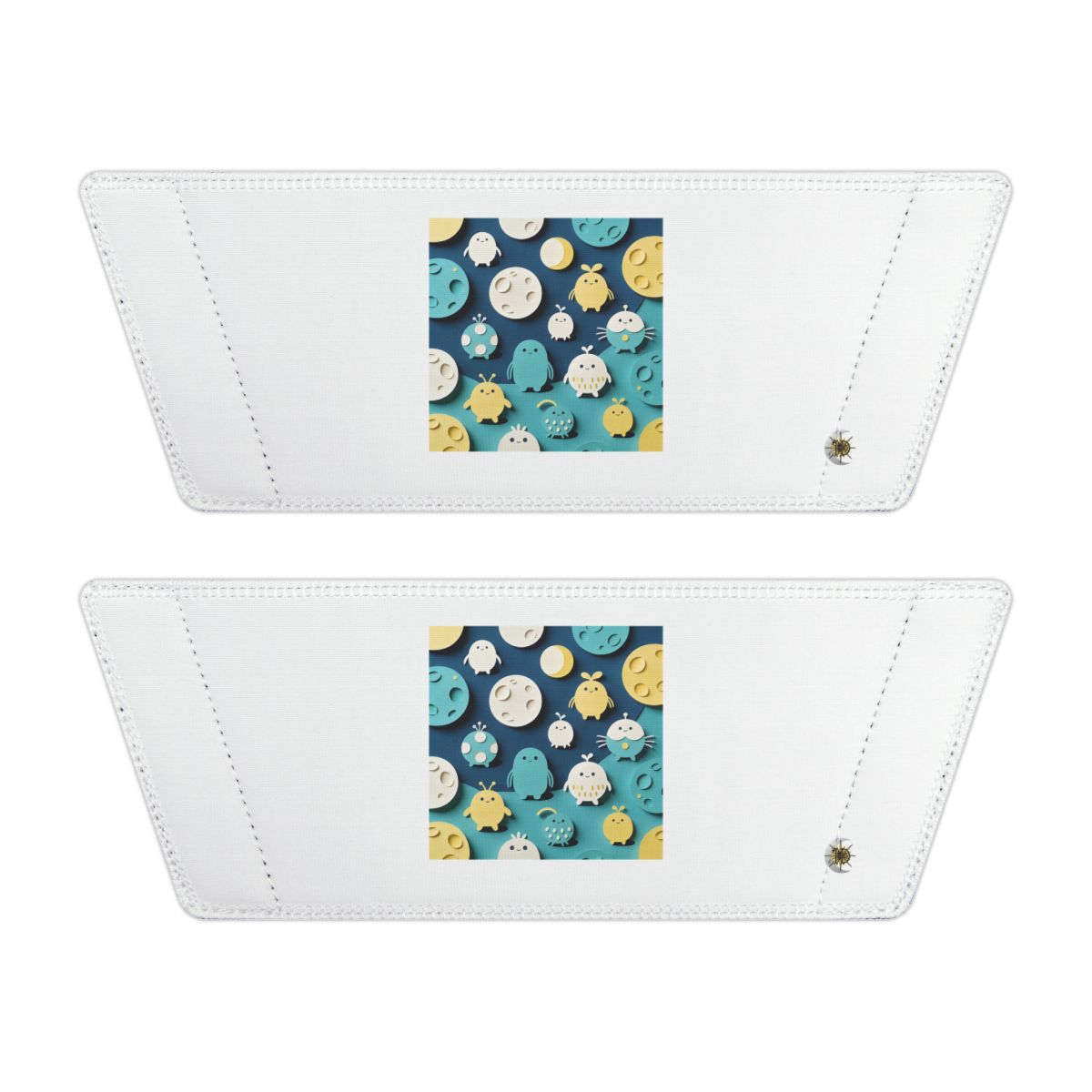 Front of both removable straps with HD Moonbutton Friends artwork and separate HD marks