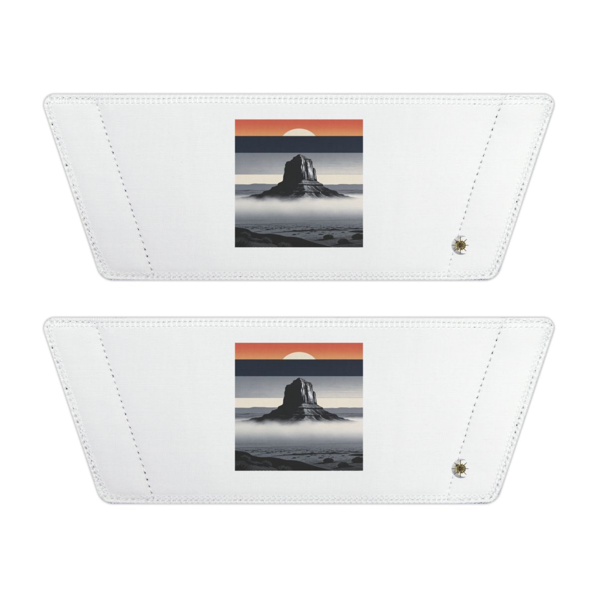 Front of both removable straps with HD Desert Afterglow artwork and separate HD marks