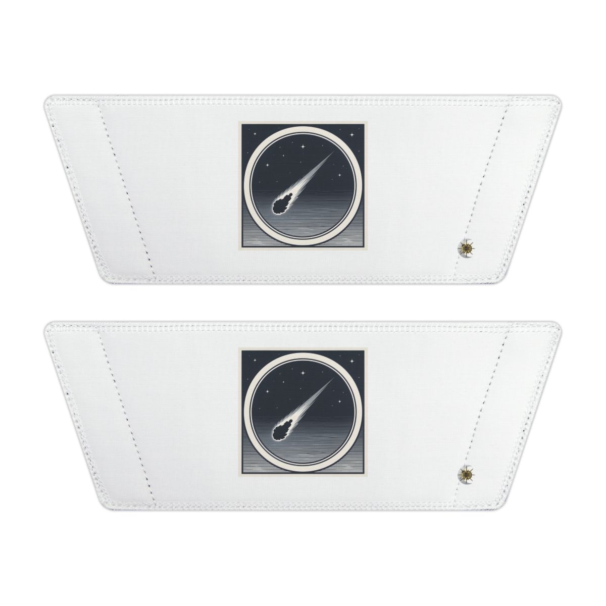 Front of both removable straps with HD Midnight Meteor artwork and separate HD marks