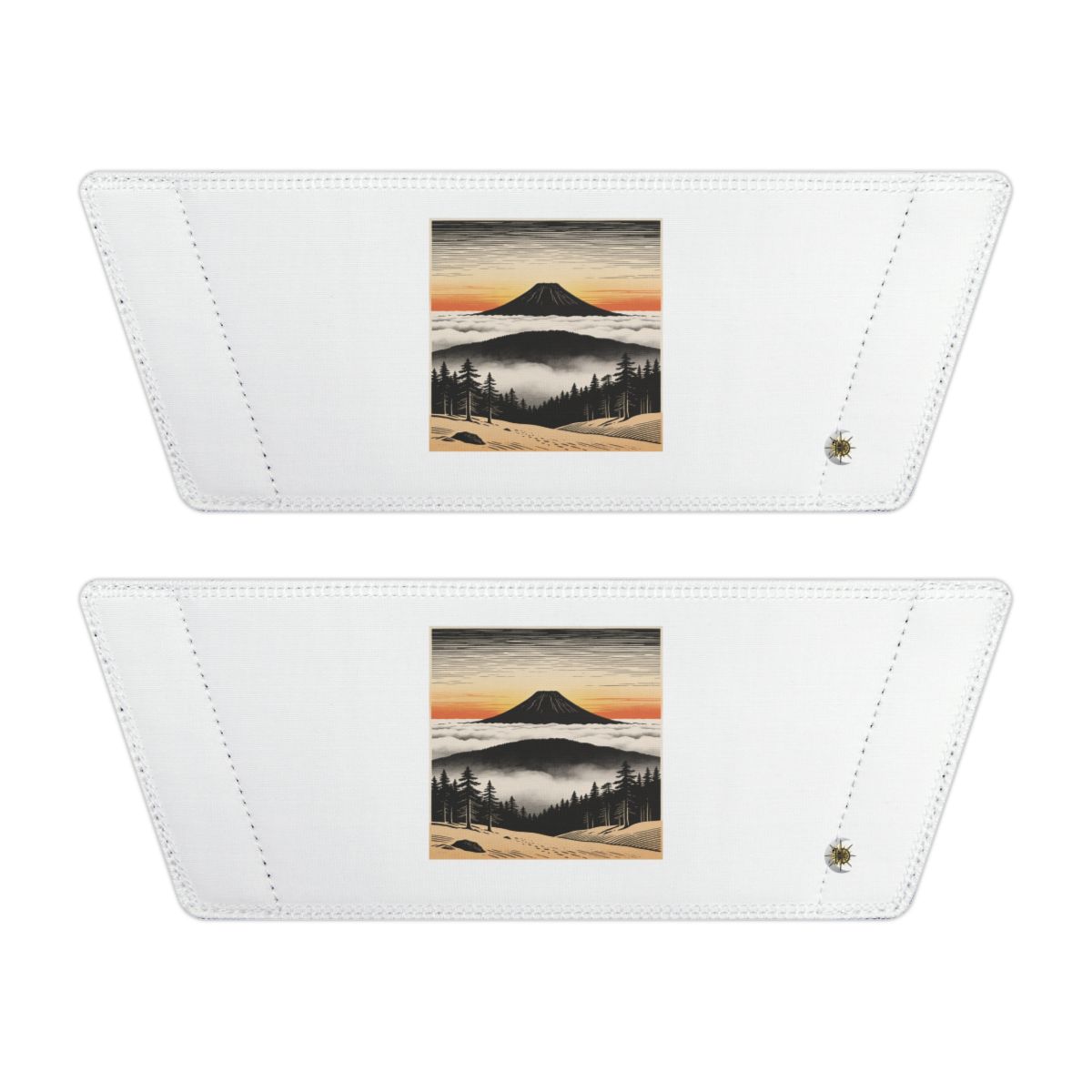 Front of both removable straps with HD Sunrise Above the Clouds artwork and separate HD marks