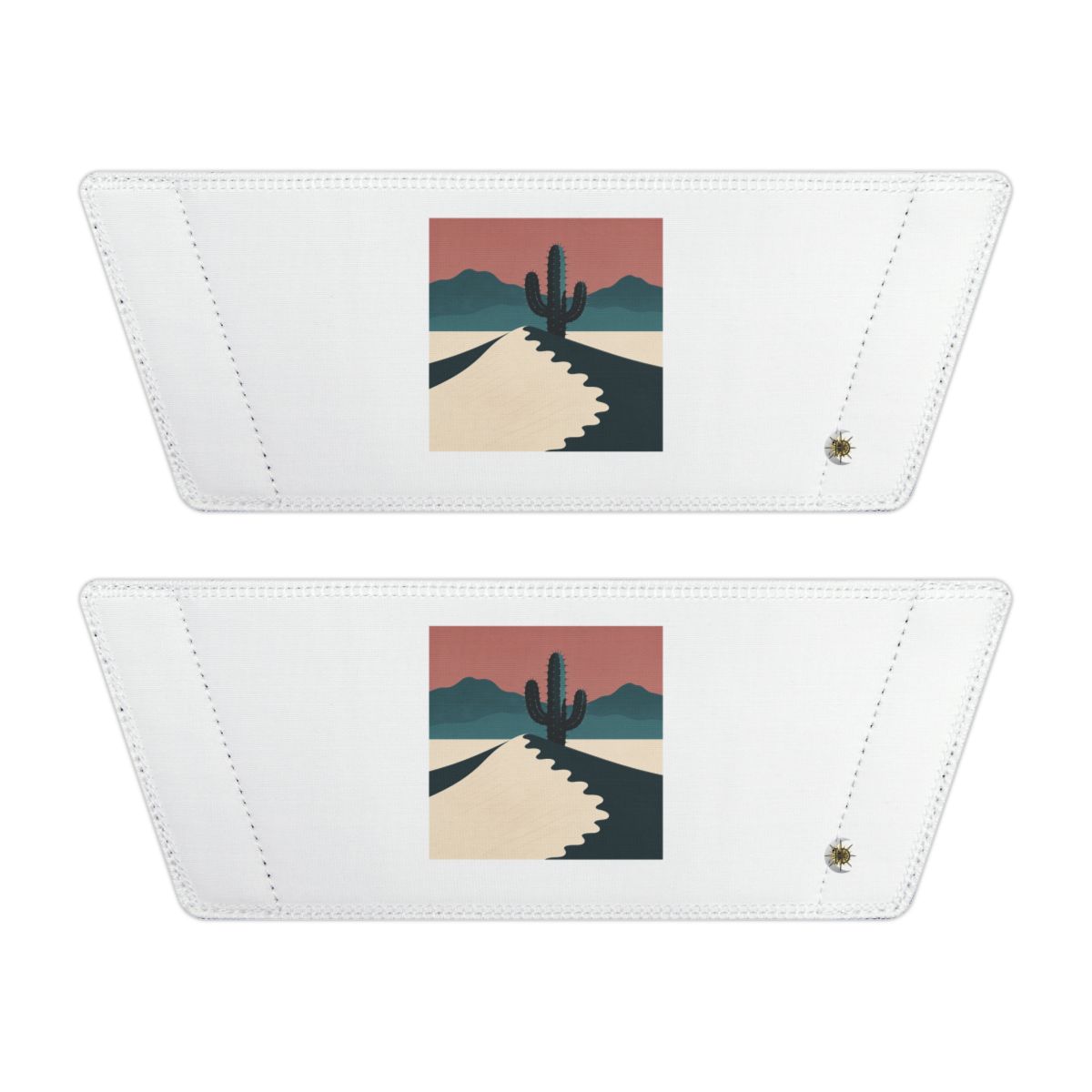 Front of both removable straps with HD Desert Rose Cactus artwork and separate HD marks