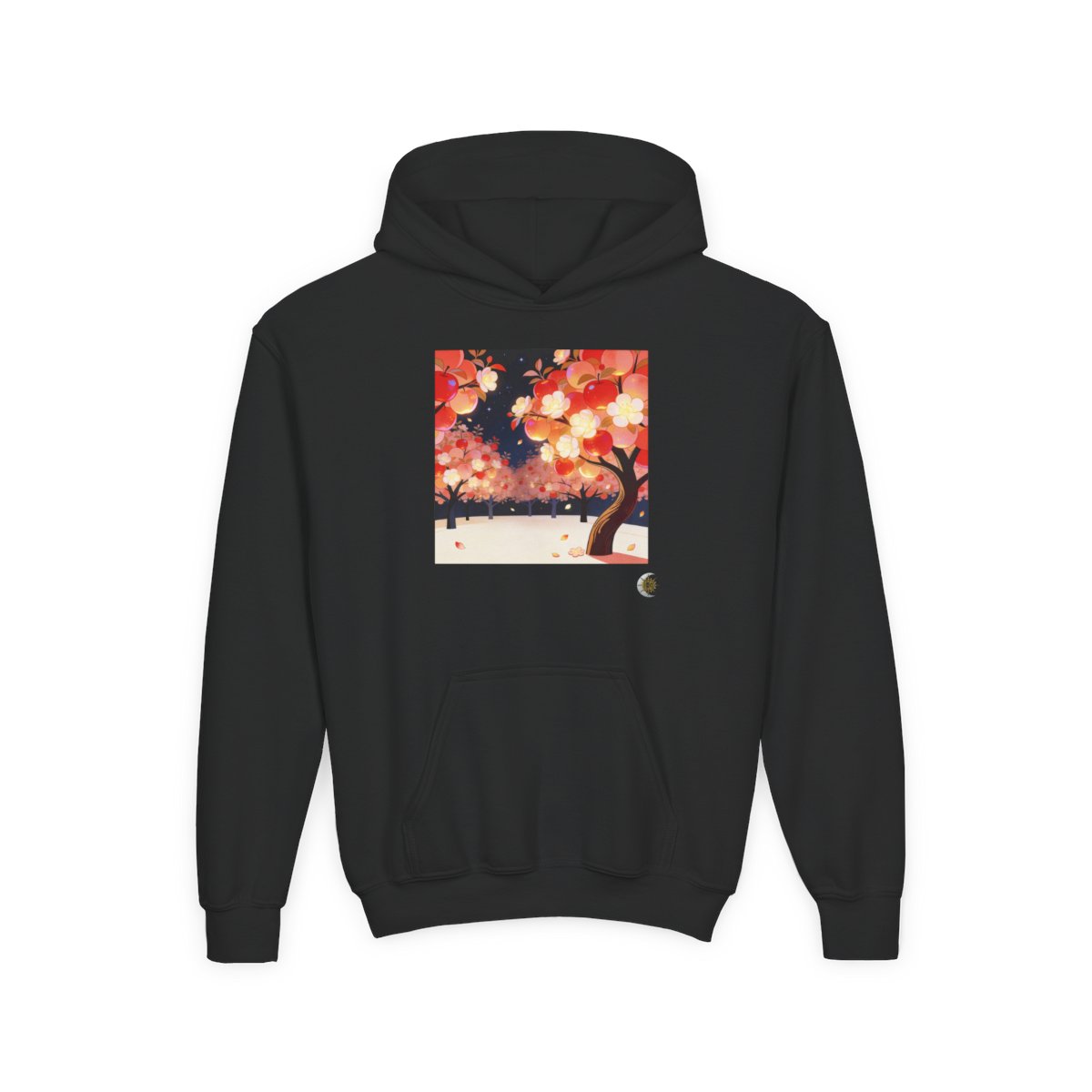 HD Emberblossom Orchard Youth Heavy Blend Hooded Sweatshirt