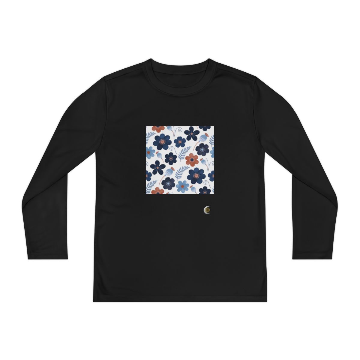 HD Midnight Meadow Florals Youth Long Sleeve Competitor Tee