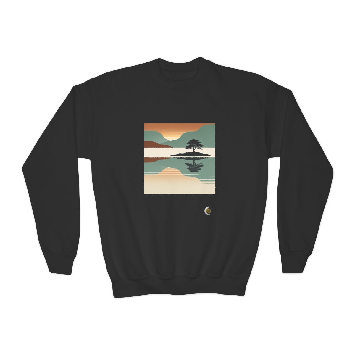 HD Quiet Lake Reflection Youth Crewneck Sweatshirt