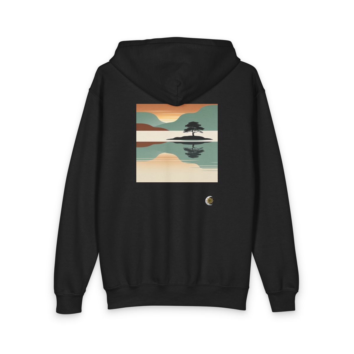HD Quiet Lake Reflection Youth Heavy Blend Zipped Hoodie