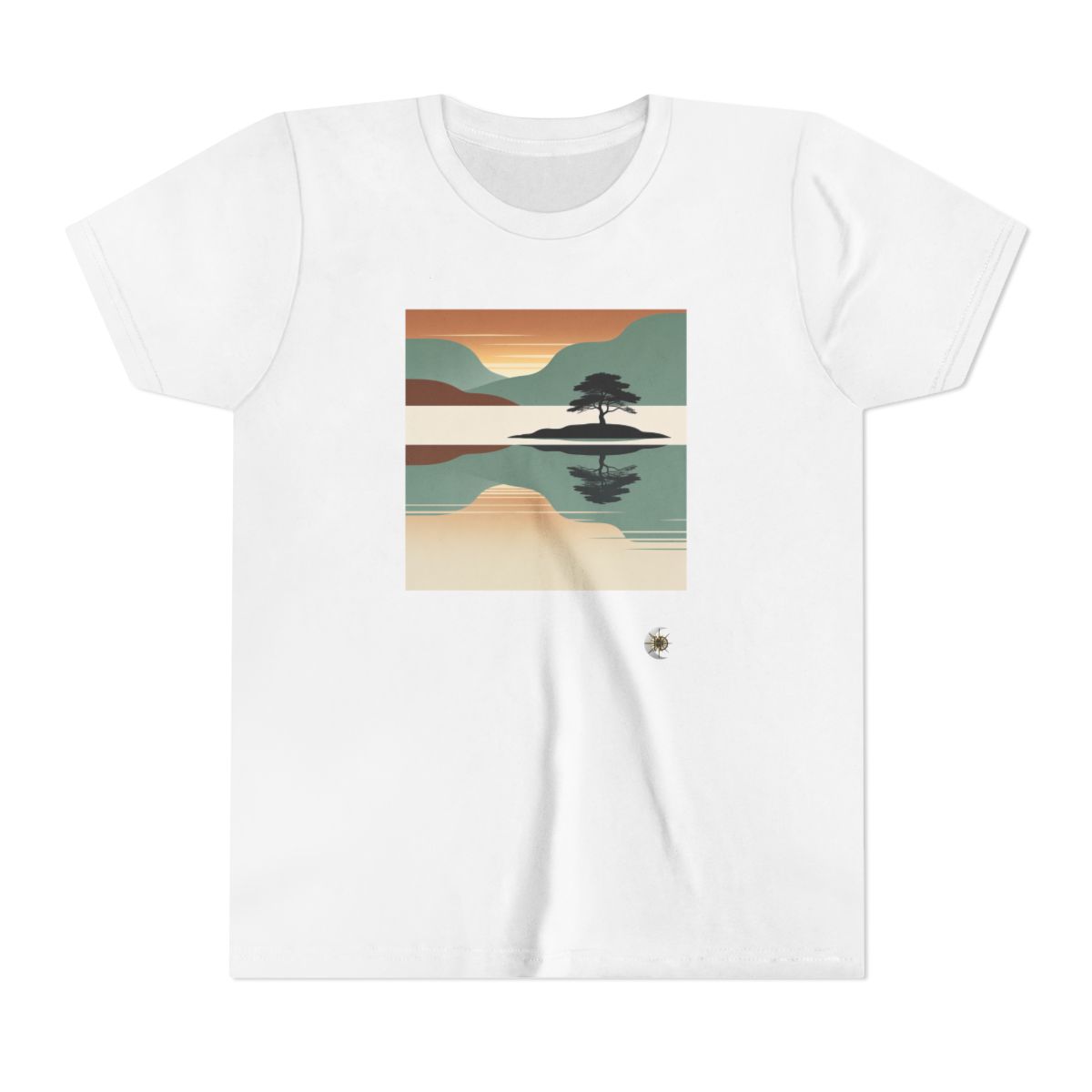 HD Quiet Lake Reflection Youth Short Sleeve Tee
