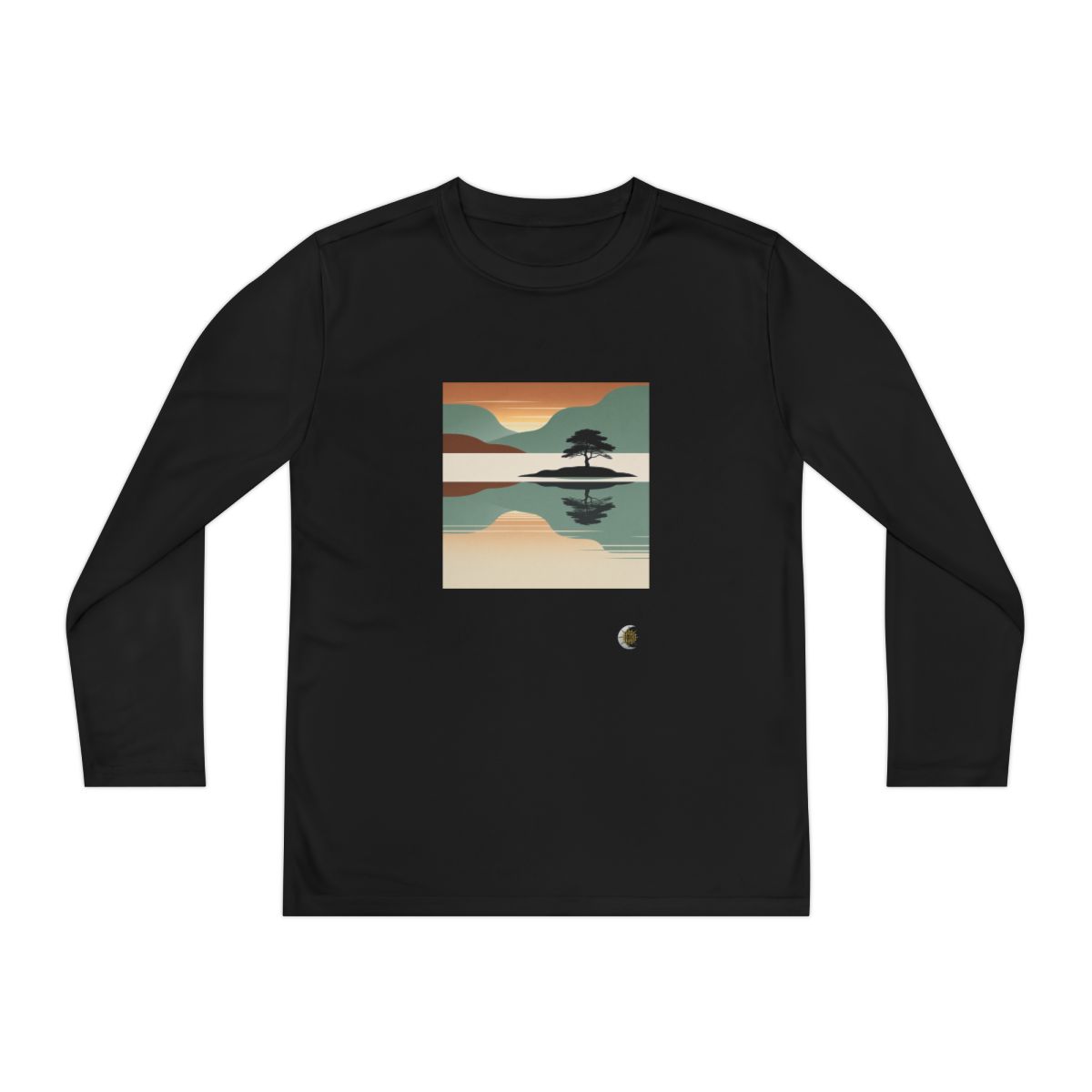 HD Quiet Lake Reflection Youth Long Sleeve Competitor Tee