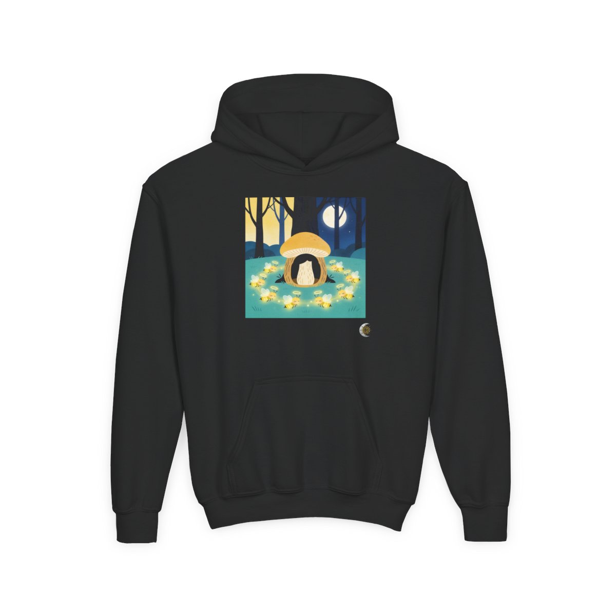 HD Moonlit Honey Circle Youth Heavy Blend Hooded Sweatshirt