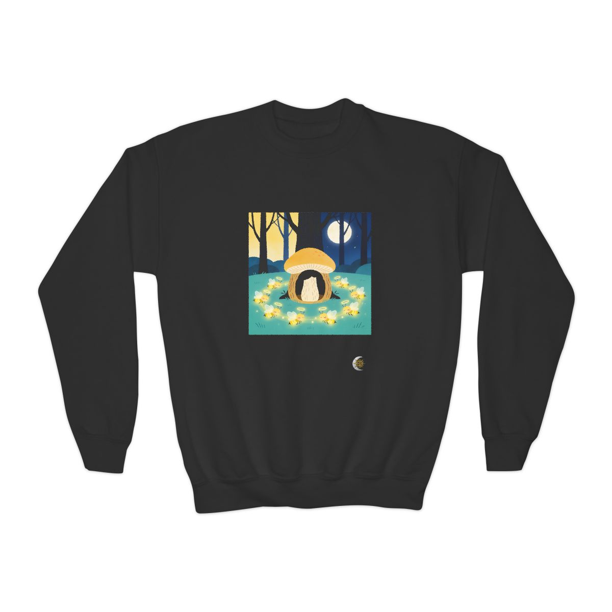HD Moonlit Honey Circle Youth Crewneck Sweatshirt