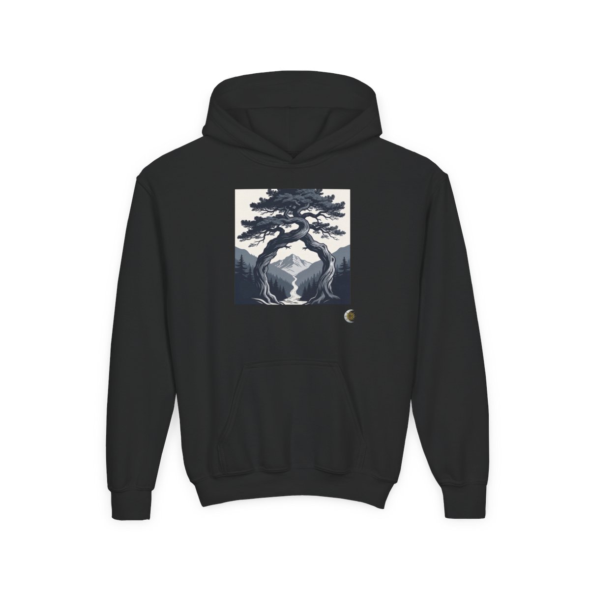 HD Twilight Pine Arch Youth Heavy Blend Hooded Sweatshirt