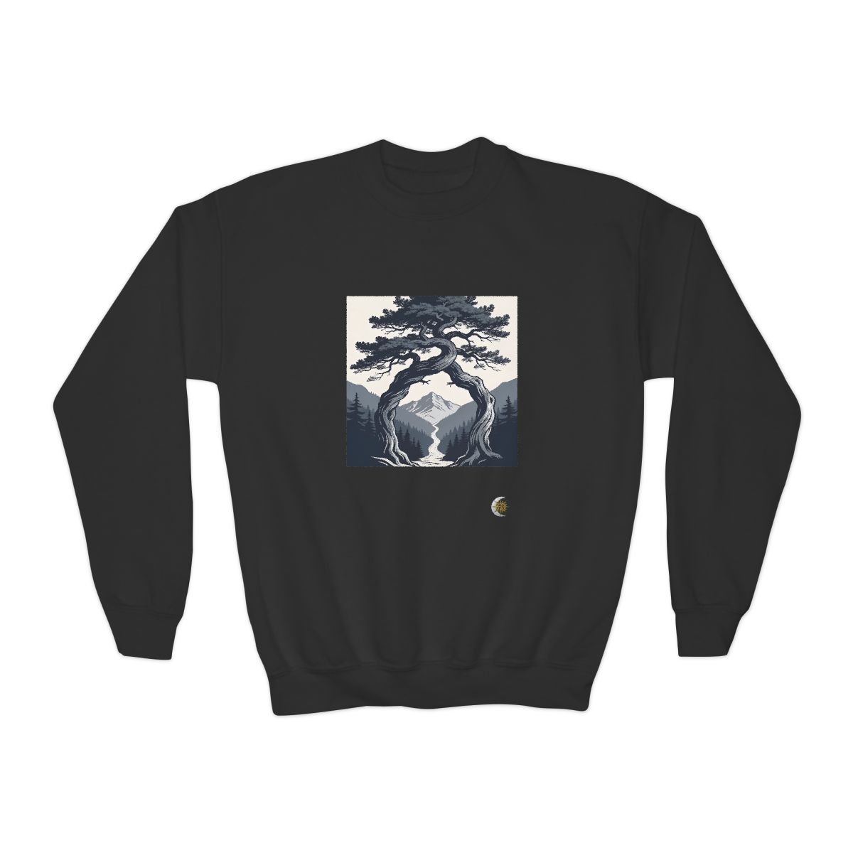 HD Twilight Pine Arch Youth Crewneck Sweatshirt