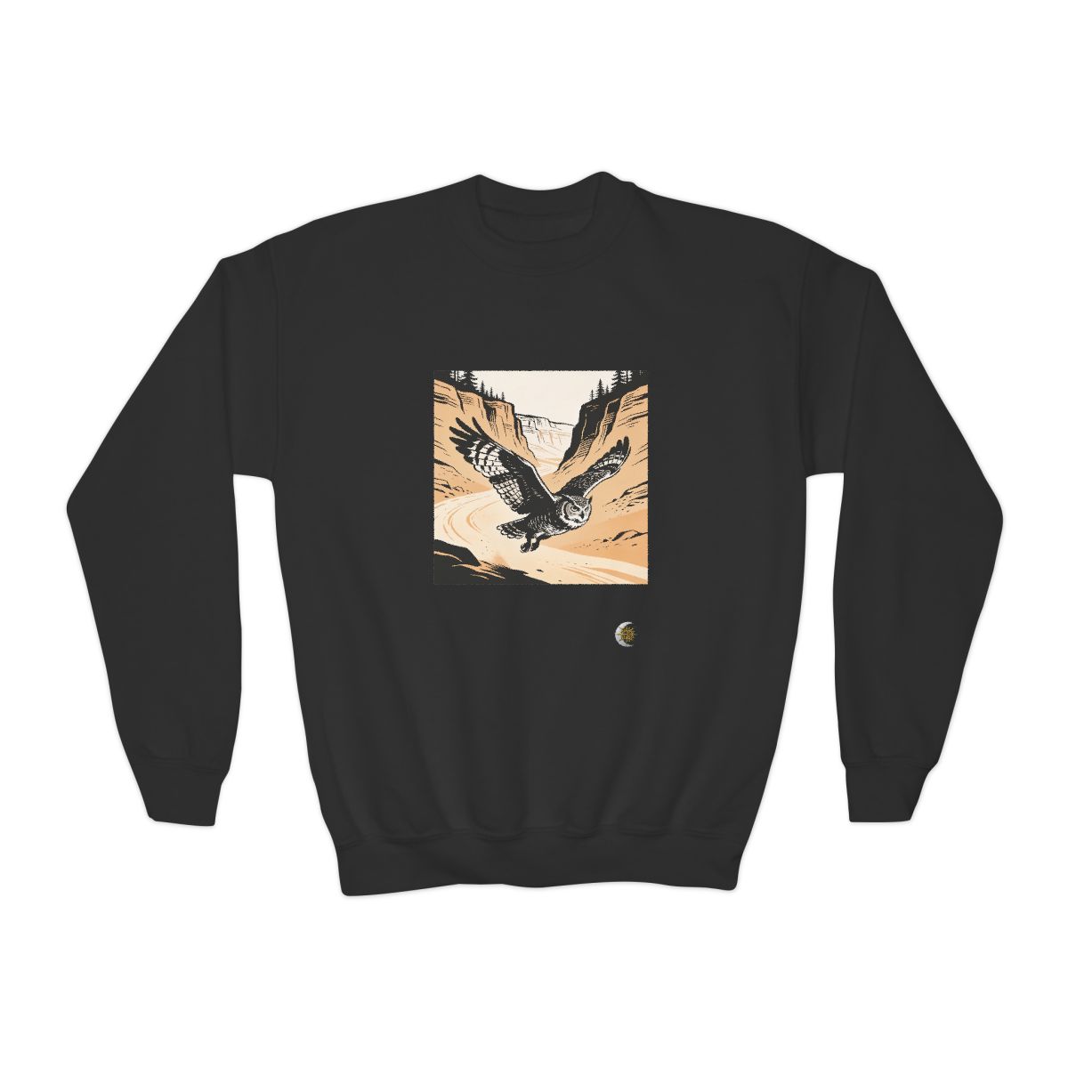 HD Canyon Owl Youth Crewneck Sweatshirt