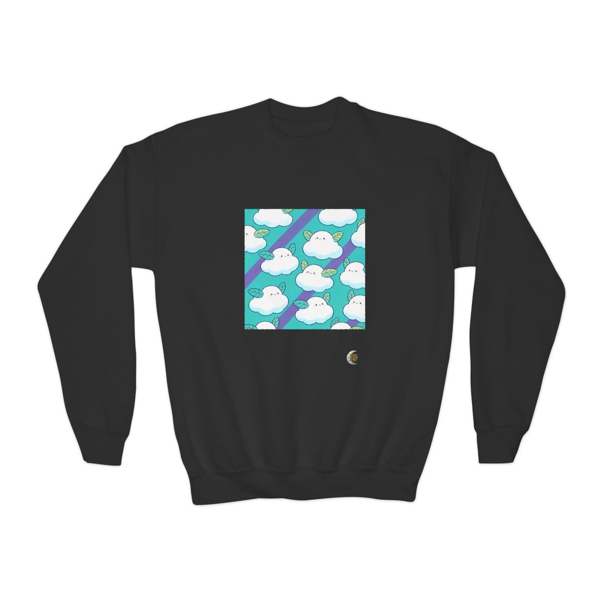 HD Azure Leafclouds Youth Crewneck Sweatshirt