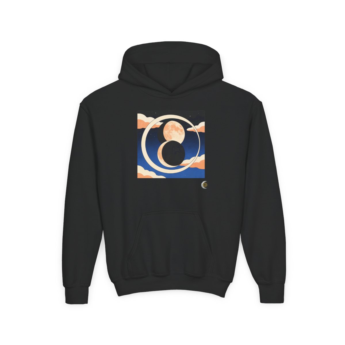 HD Moonrise Orbit Youth Heavy Blend Hooded Sweatshirt