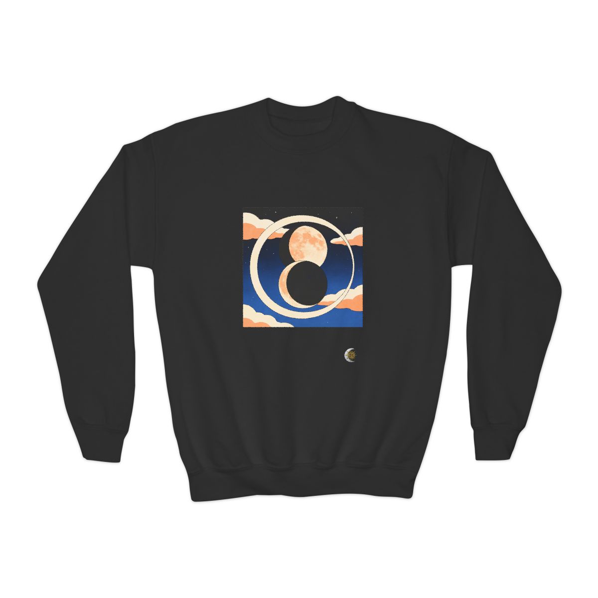 HD Moonrise Orbit Youth Crewneck Sweatshirt
