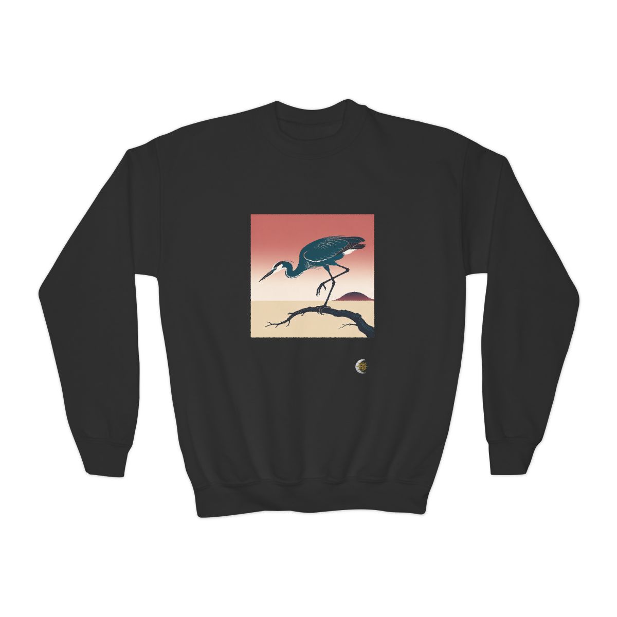 HD Coral Heron Youth Crewneck Sweatshirt