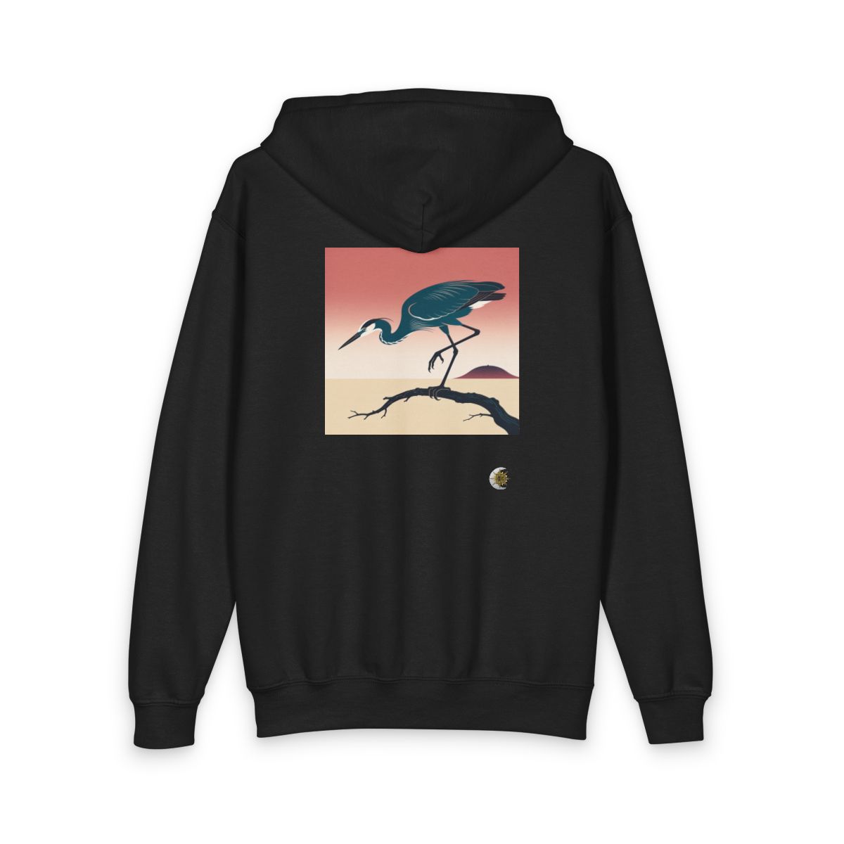 HD Coral Heron Youth Heavy Blend Zipped Hoodie