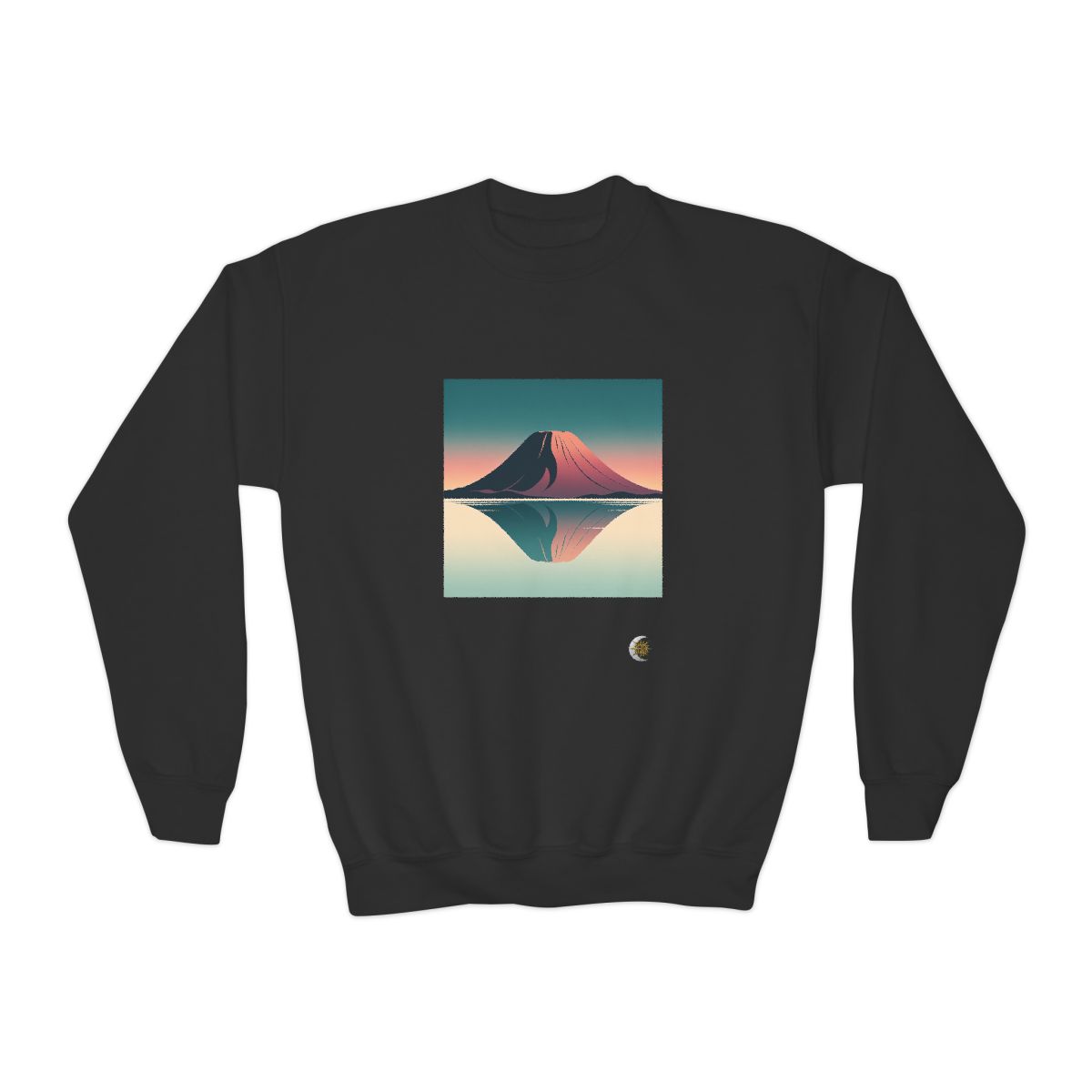 HD Rose Mountain Reflection Youth Crewneck Sweatshirt