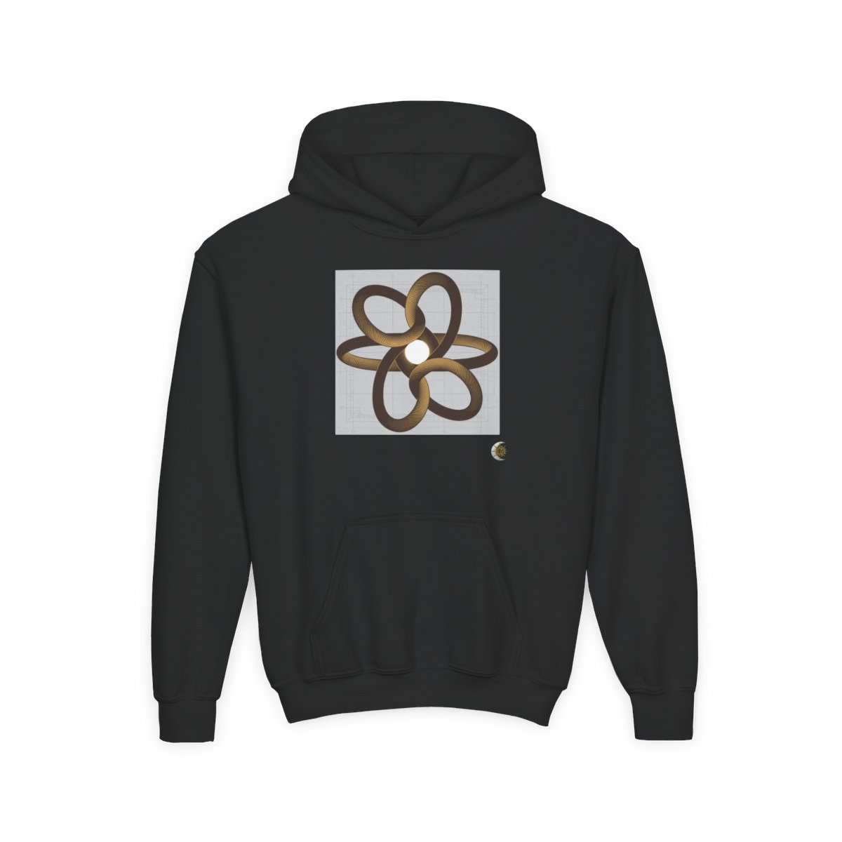 HD Copper Ribbon Orbit Youth Heavy Blend Hooded Sweatshirt
