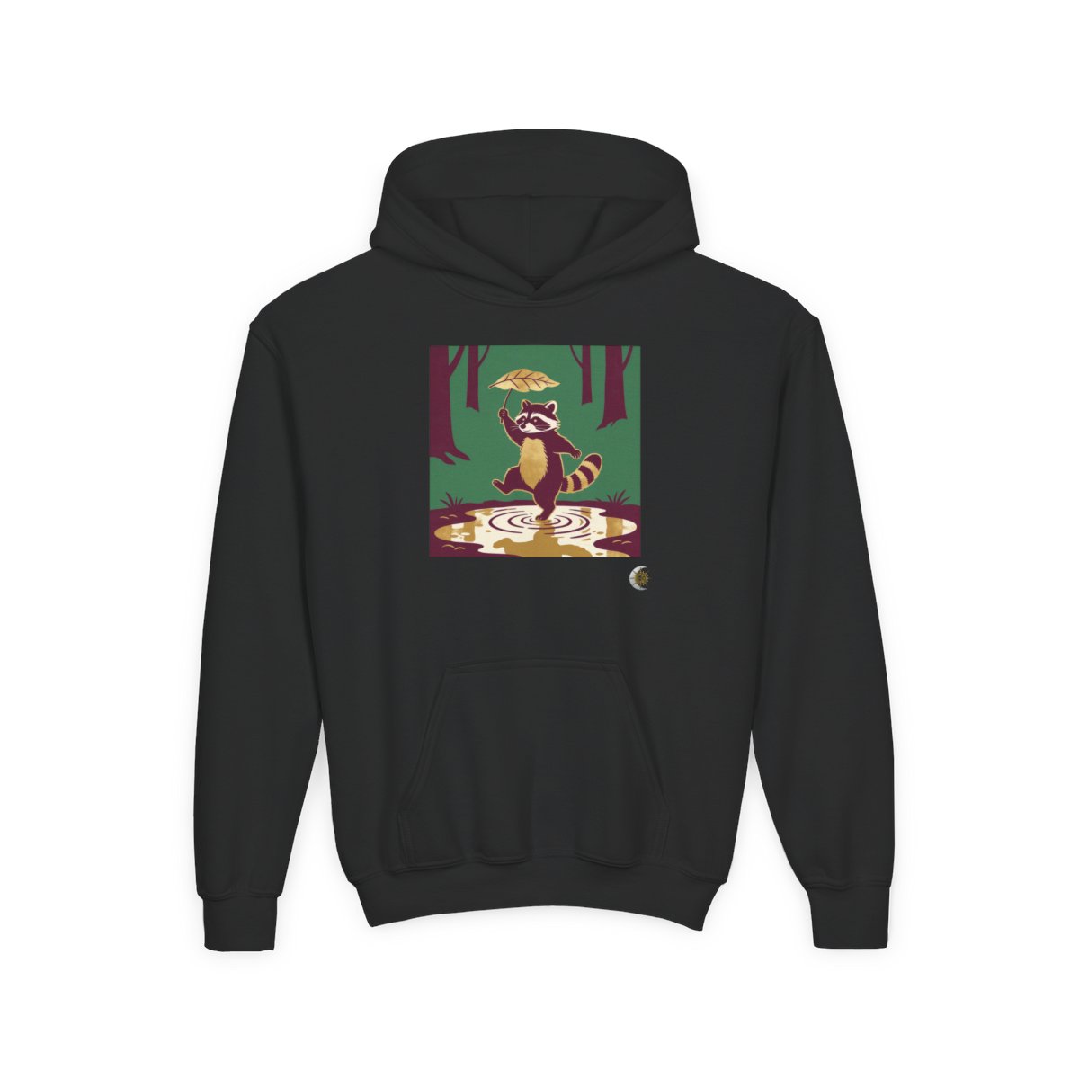 HD Leafstep Raccoon Youth Heavy Blend Hooded Sweatshirt