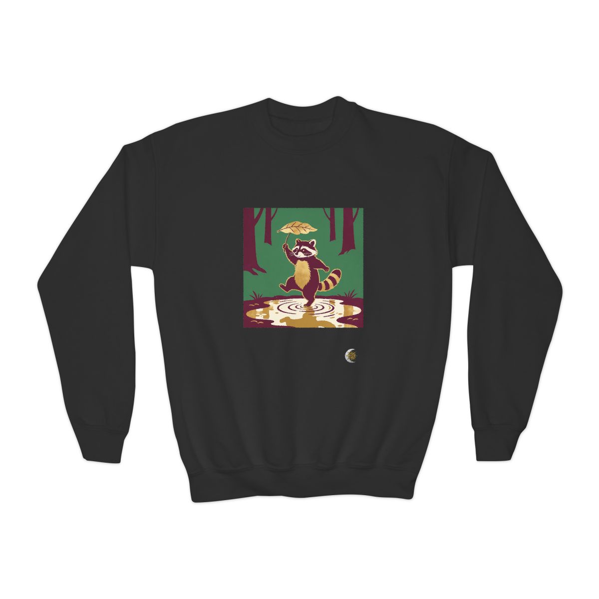 HD Leafstep Raccoon Youth Crewneck Sweatshirt