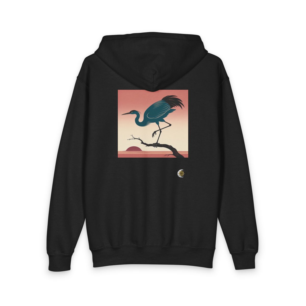 HD Twilight Heron Youth Heavy Blend Zipped Hoodie