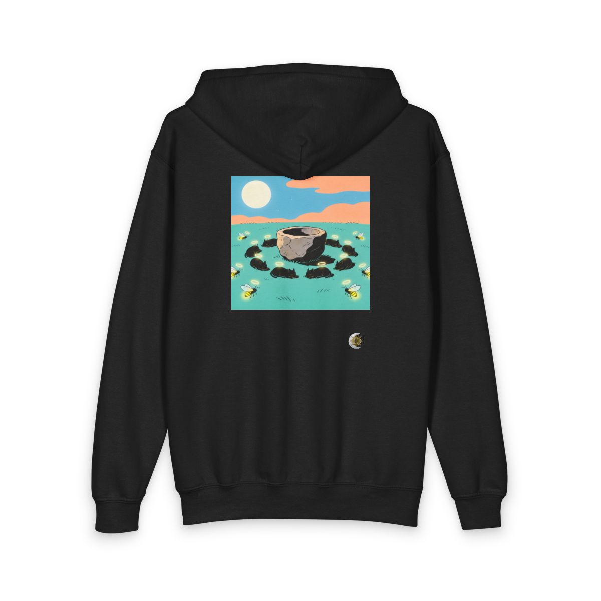 HD Moonhalo Cat Circle Youth Heavy Blend Zipped Hoodie