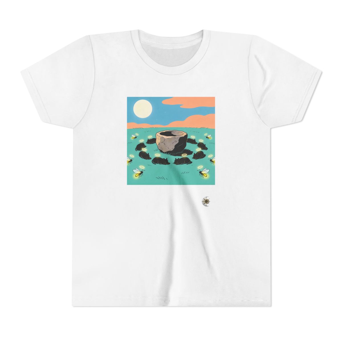 HD Moonhalo Cat Circle Youth Short Sleeve Tee
