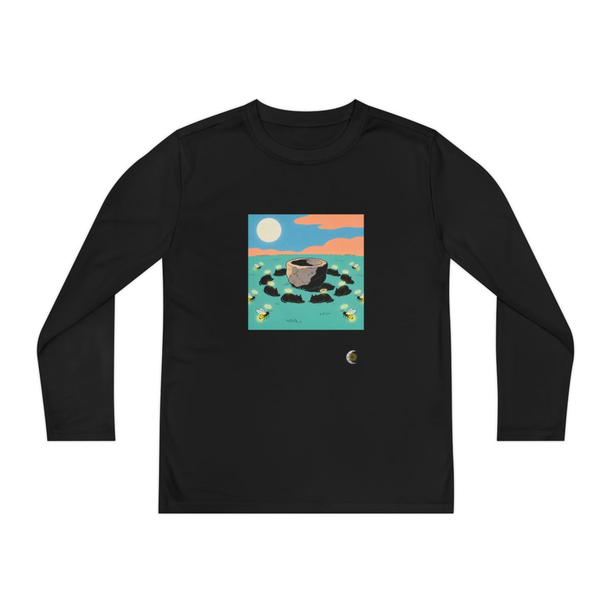 HD Moonhalo Cat Circle Youth Long Sleeve Competitor Tee