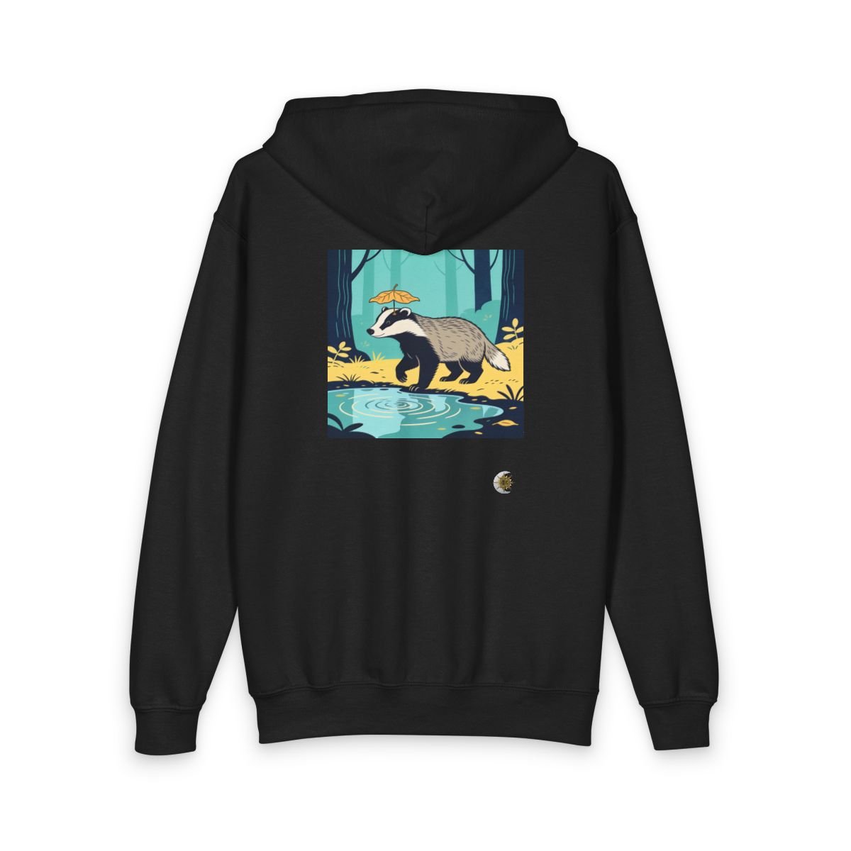 HD Rainy Day Badger Original Art 234 Youth Heavy Blend Zipped Hoodie