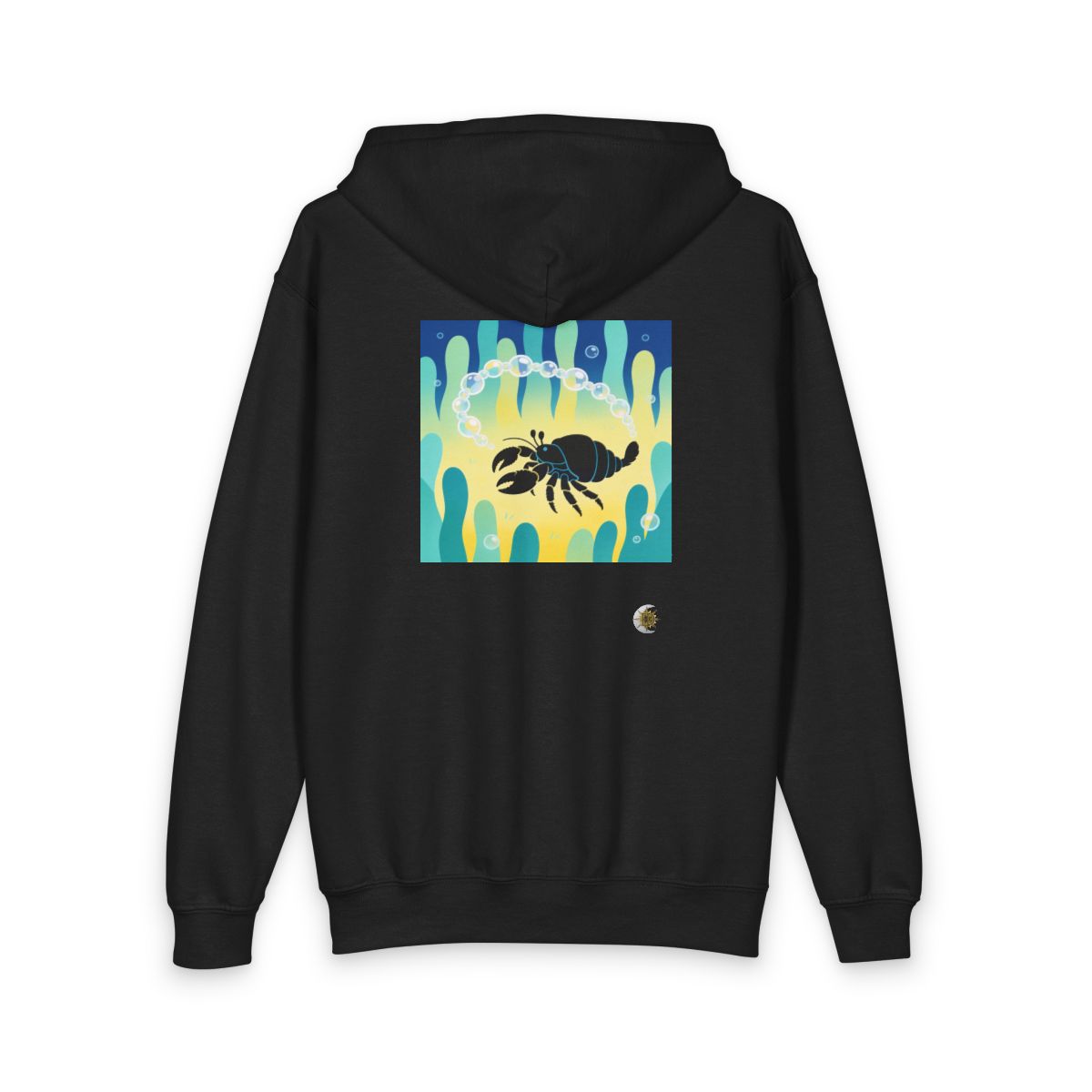 HD Bubble Trail Hermit Crab Original Art 250 Youth Heavy Blend Zipped Hoodie
