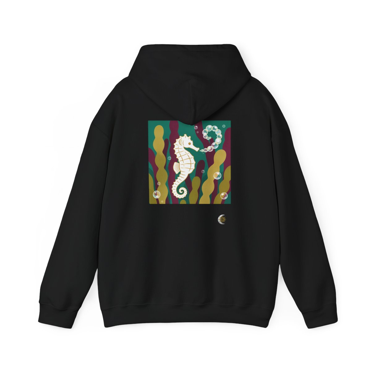 HD Seahorse Bubble Trail Original Art 220 Unisex Heavy Blend™ Hooded Sweatshirt