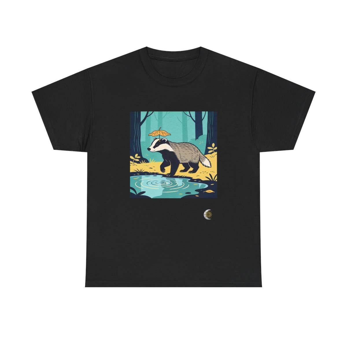 HD Rainy Day Badger Original Art 234 Unisex Heavy Cotton Tee