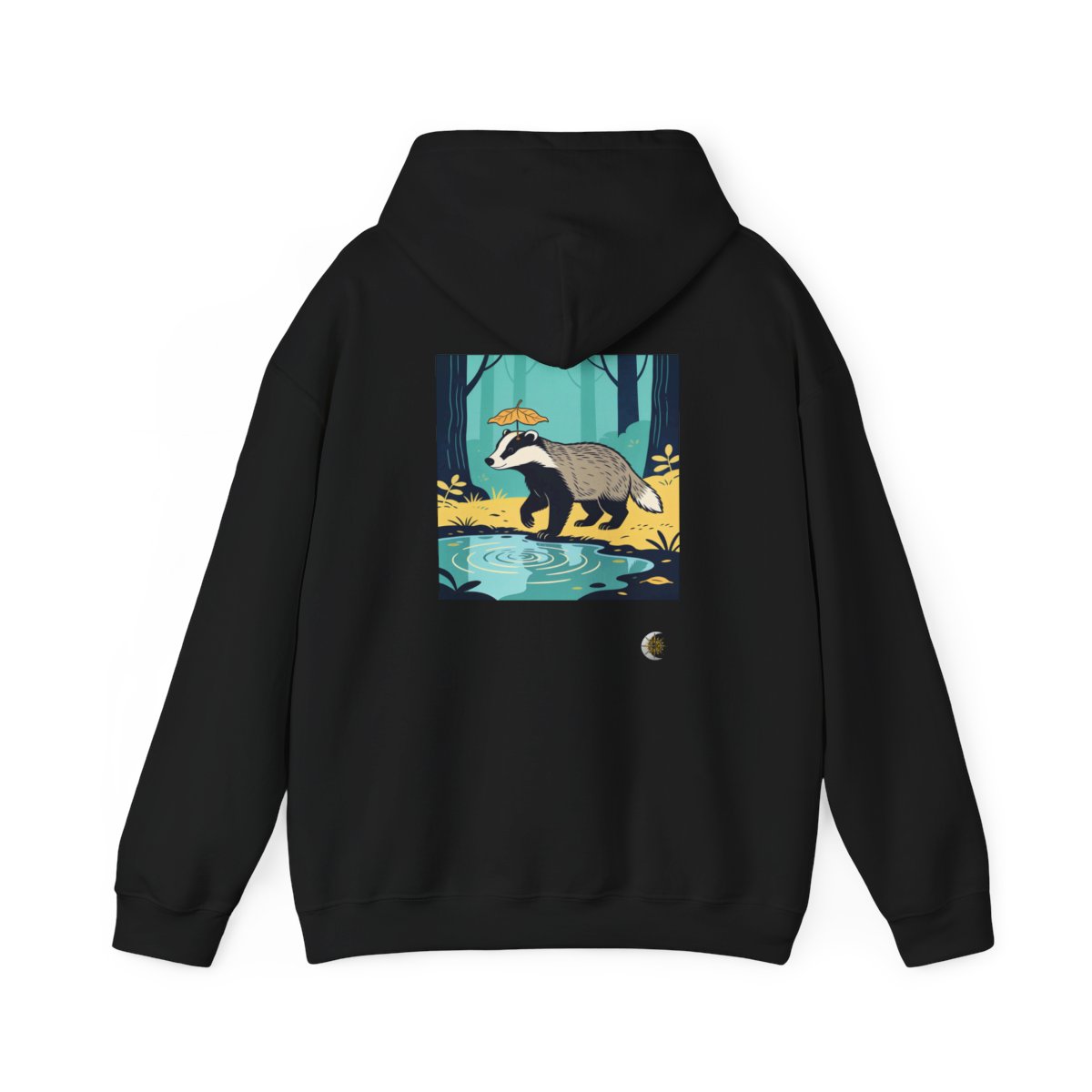 HD Rainy Day Badger Original Art 234 Unisex Heavy Blend™ Hooded Sweatshirt