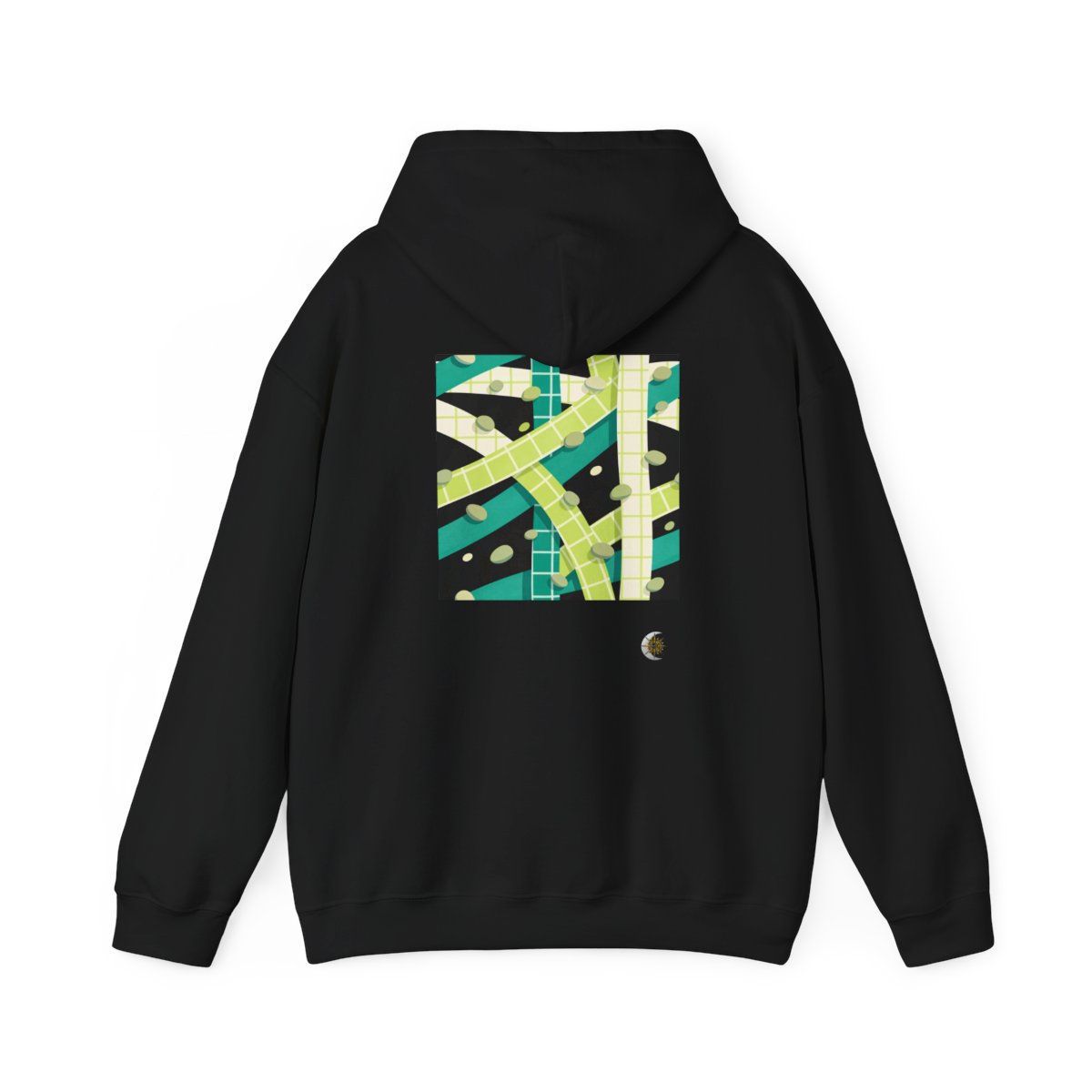 HD Teal Grid Original Art 17 Unisex Heavy Blend™ Hooded Sweatshirt