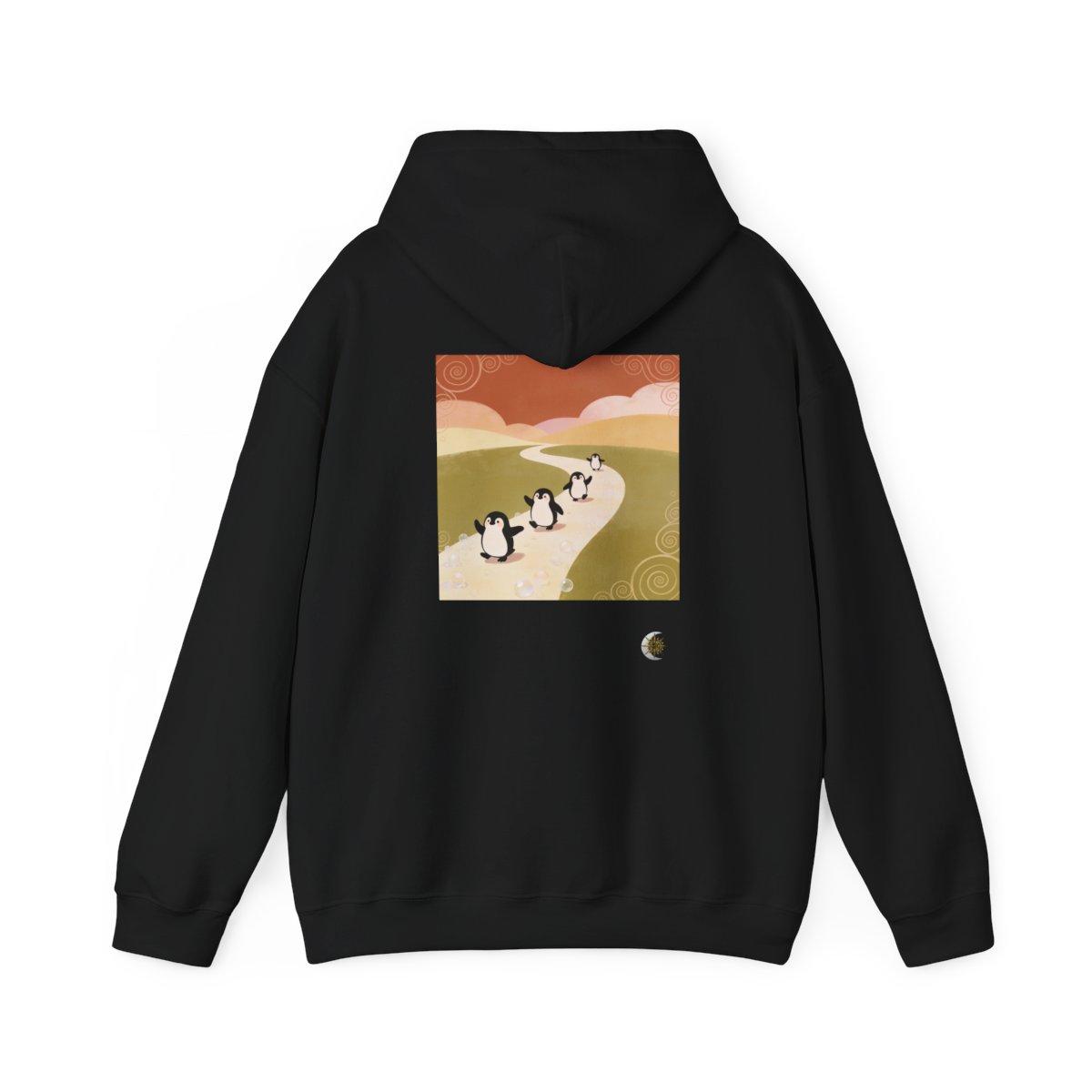 HD Ambertrail Penguins Original Art 33 Unisex Heavy Blend™ Hooded Sweatshirt