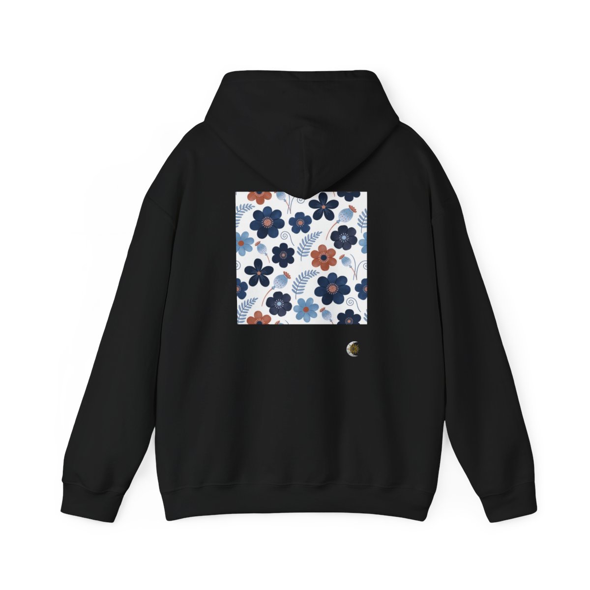 HD Midnight Meadow Florals Original Art 58 Unisex Heavy Blend™ Hooded Sweatshirt