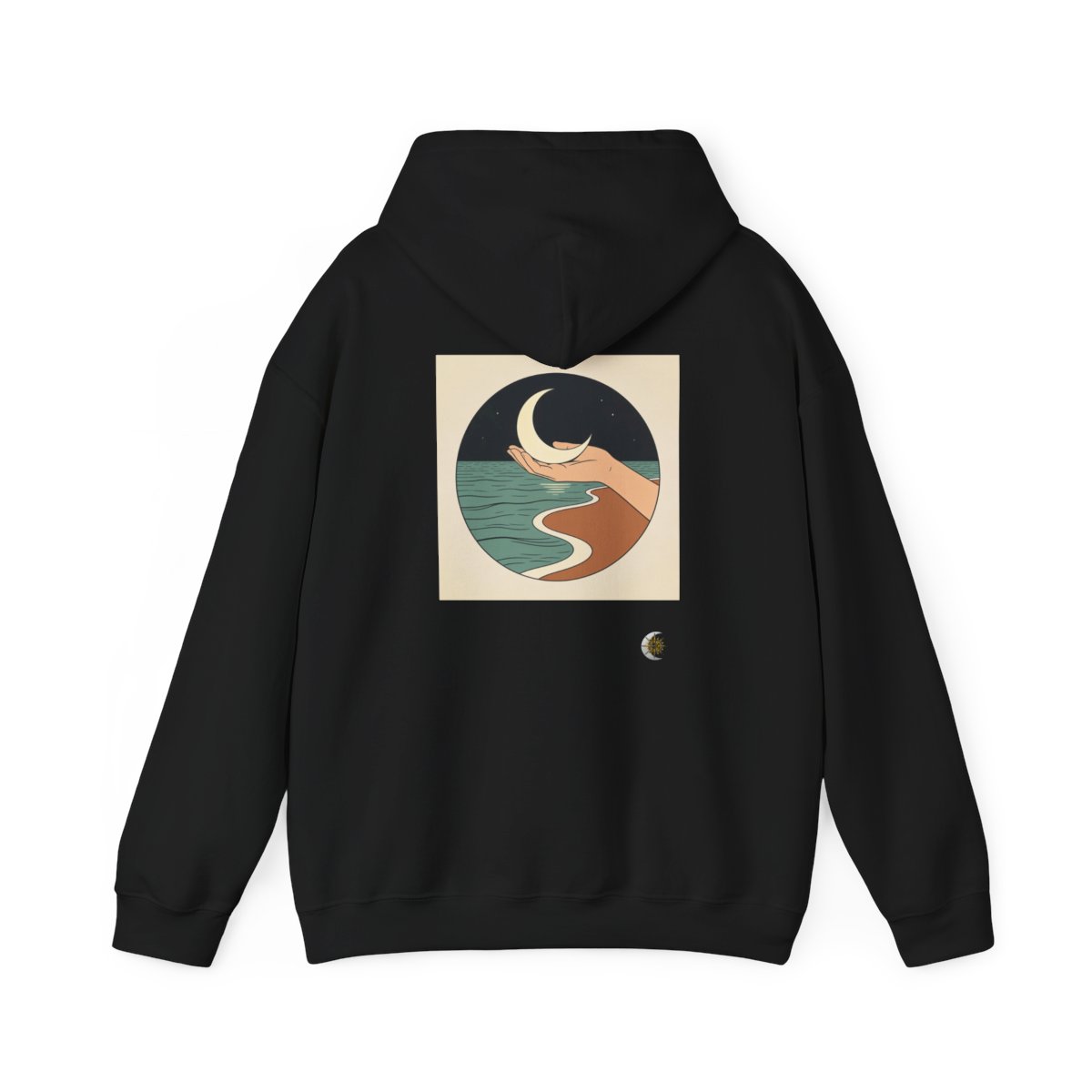 HD Moon in Hand Original Art 126 Unisex Heavy Blend™ Hooded Sweatshirt