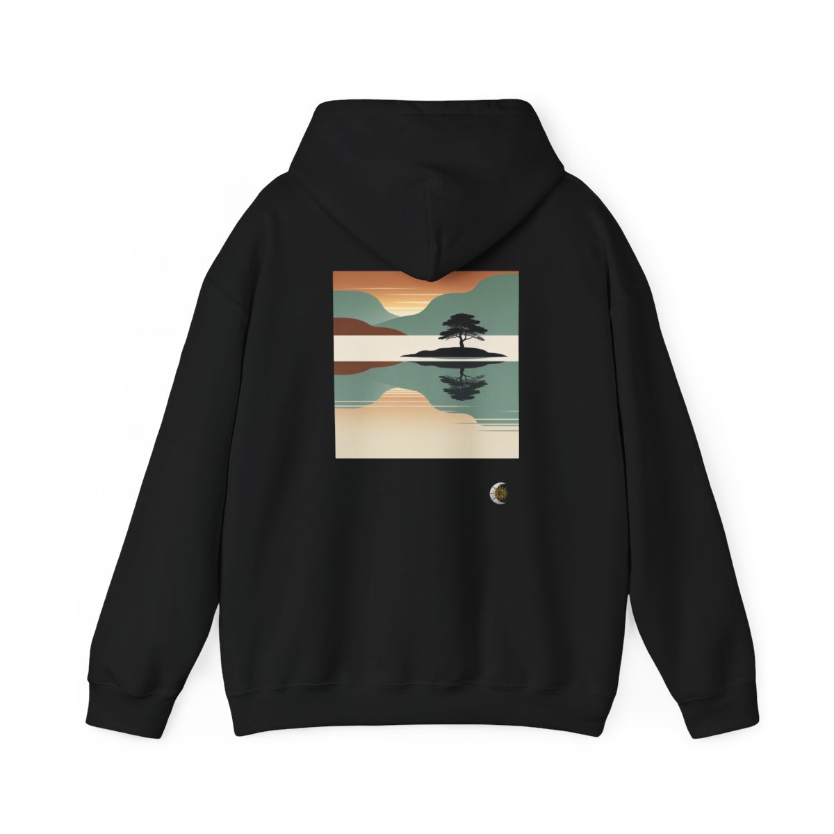 HD Quiet Lake Reflection Original Art 128 Unisex Heavy Blend™ Hooded Sweatshirt