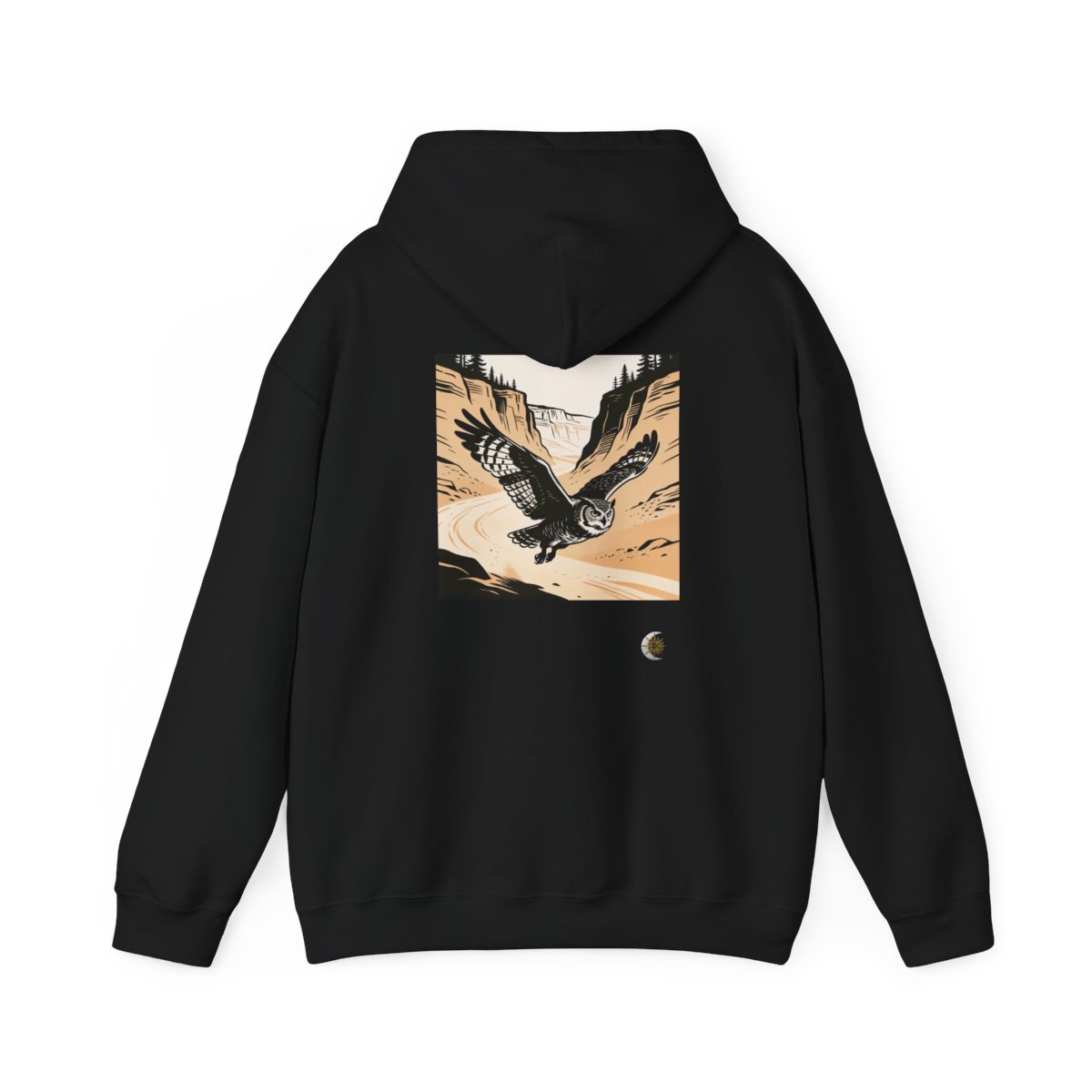 HD Canyon Owl Original Art 138 Unisex Heavy Blend™ Hooded Sweatshirt